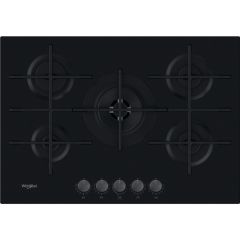 Whirlpool GOWL 758/NB W Collection Hob 5 Burners Gas on Glass 75cm - Black