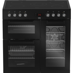 Beko KDVC90K 90cm Double Oven Range Cooker with 5 Zone Ceramic Hob - Black