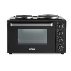 Tower T14044 32 Litre Mini Oven with Hot Plates - Black