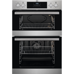 AEG DEB331010M Multifunction double oven, Stainless Fascia, Retractable Rotary Controls, 2 Main Oven