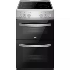 Amica AFC502SS 50Cm Ceramic Cooker - Twin Cavity - Stainless Steel