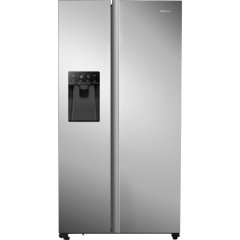Hisense RS694N4TCF american frost free fridge freezer with water silver