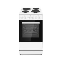 Inalto IN50SEW Freestanding 50Cm Single Cavity Cooker With Solid Plate Hob - White