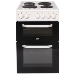 Sia ETSA51W 50Cm Twin Cavity Electric Cooker With Solid Plate Hob