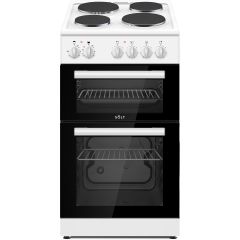 Solt STC50W White 50Cm Twin Cavity Solid Plate Electric Cooker