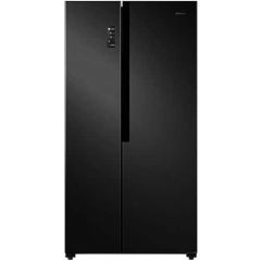 Teknix THSBS1791PBIX 2 Door Side By Side Fridge Freezer, Black Steel